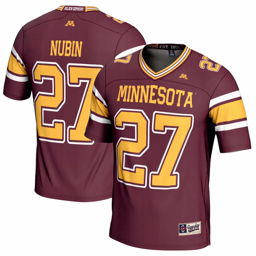 Tyler Nubin Minnesota Golden Gophers GameDay Greats Youth NIL Player Football Jersey - Maroon - Jersey