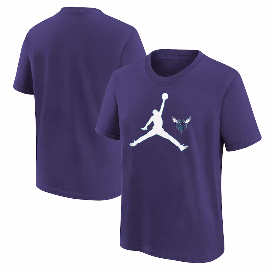 Youth Charlotte Hornets Jordan Brand Purple Essential Swoosh T-Shirt - Jersey
