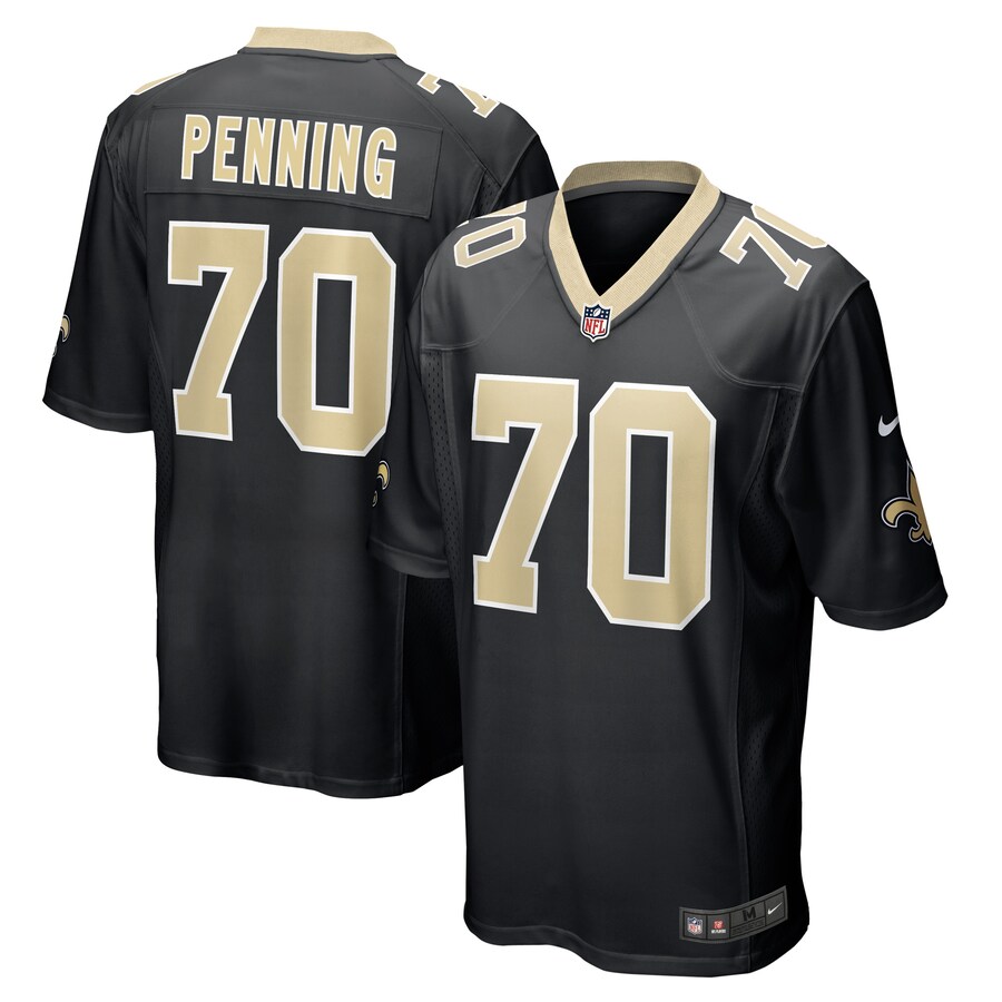 Men's New Orleans Saints Trevor Penning Nike Black Game Player Jersey - Jersey