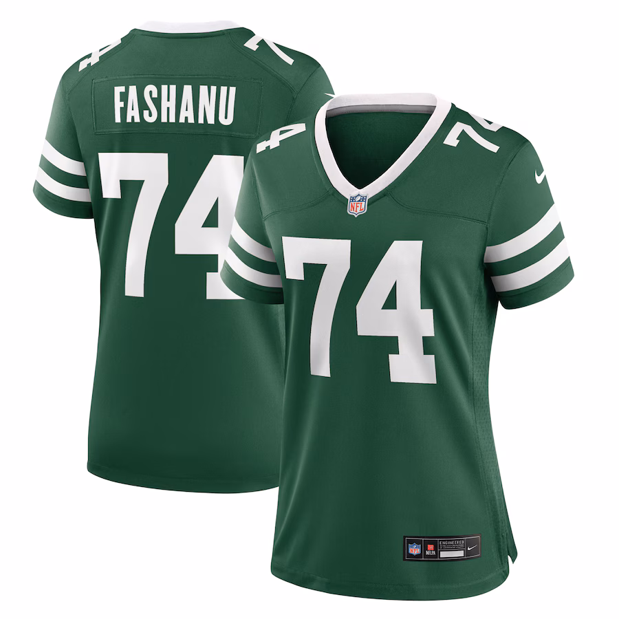 Women's New York Jets Olu Fashanu Nike Legacy Green Team Game Jersey - Jersey