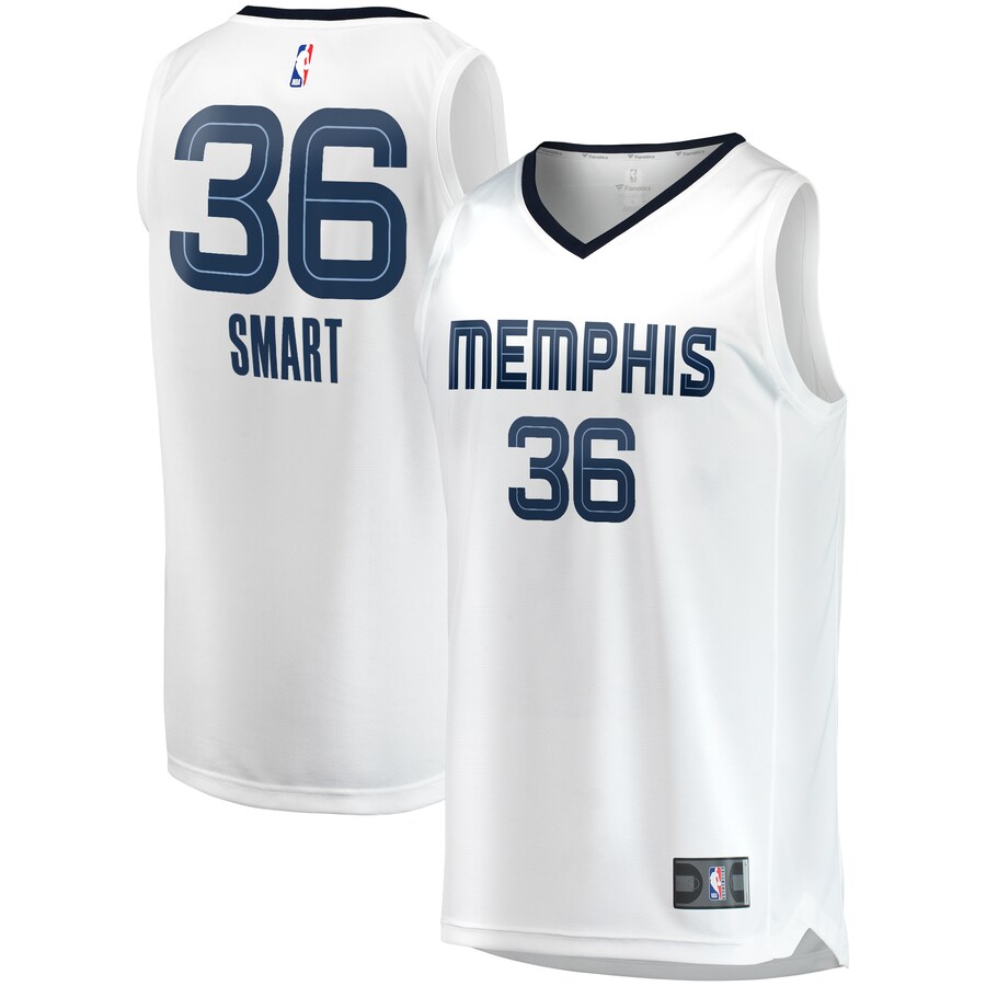 Youth Memphis Grizzlies Marcus Smart Fanatics White Fast Break Player Jersey - Association Edition - Jersey