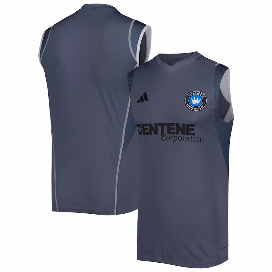 Men's Charlotte FC adidas Gray 2023 On-Field Sleeveless Training Jersey - Jersey