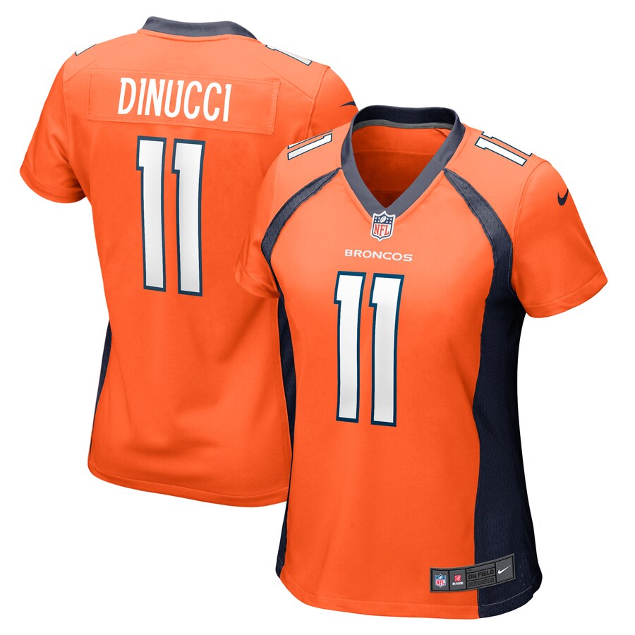 Women's Denver Broncos Ben DiNucci Nike  Orange Team Game Jersey - Jersey