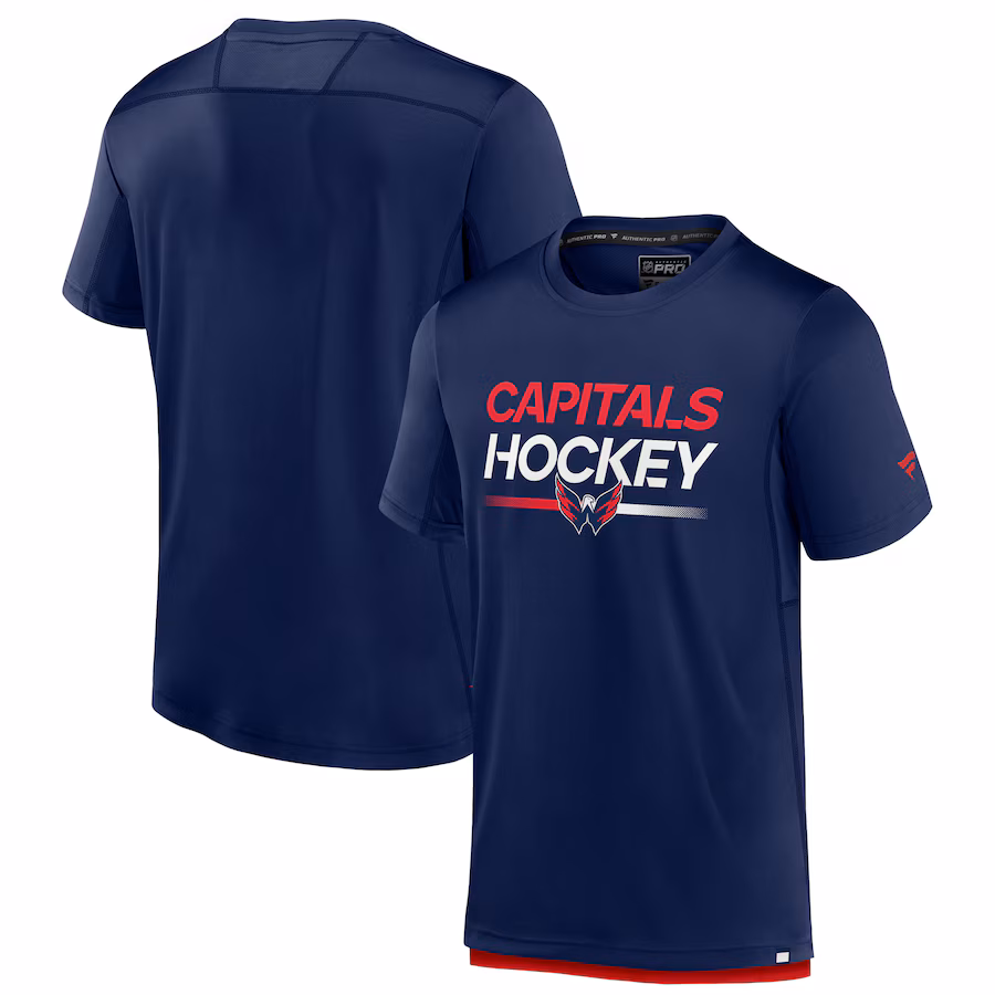 Men's Washington Capitals Fanatics Navy Authentic Pro Tech T-Shirt - Jersey