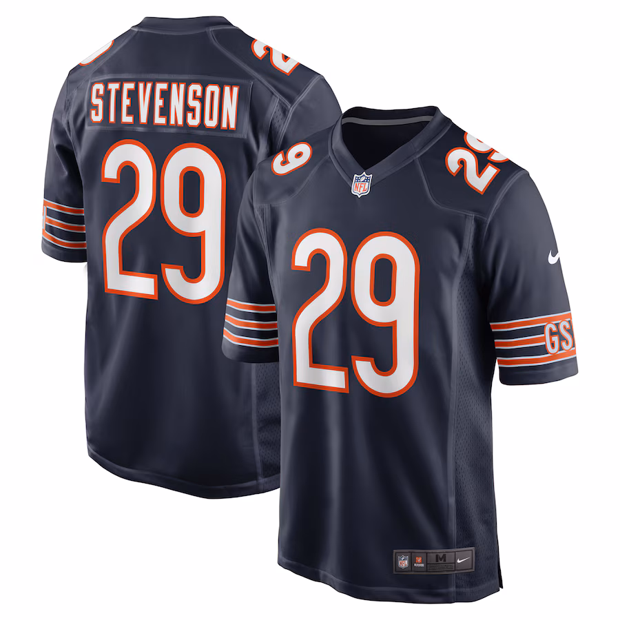 Men's Chicago Bears Tyrique Stevenson Nike Navy Game Jersey - Jersey