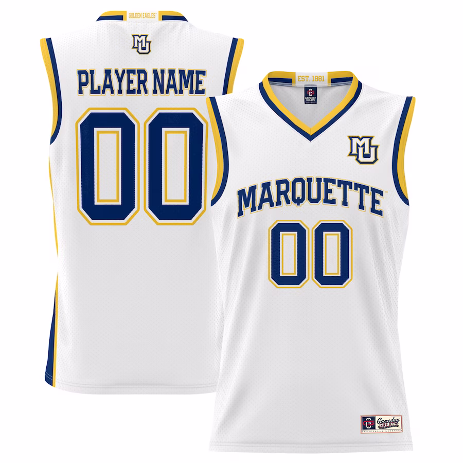 Marquette Golden Eagles GameDay Greats Men's NIL Pick-A-Player Lightweight Basketball Jersey - White - Jersey
