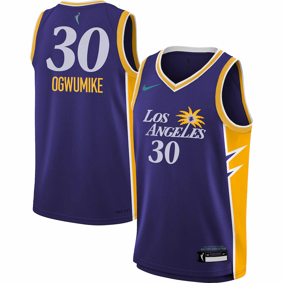 Youth Los Angeles Sparks Nneka Ogwumike Nike Purple 2021 Explorer Edition Victory Player Jersey - Jersey