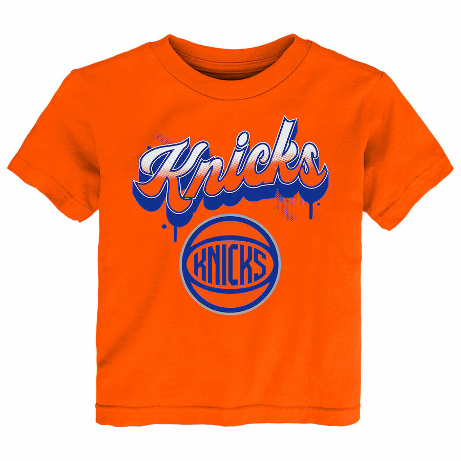 Youth New York Knicks  Orange Bubbly Script T-Shirt - Jersey