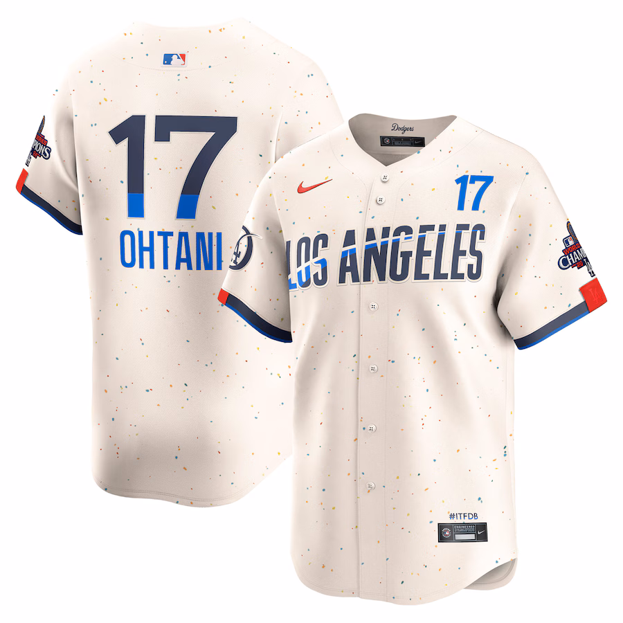 Men's Los Angeles Dodgers Shohei Ohtani Nike Cream 2024 World Series Champions City Connect Limited Player Jersey - Jersey