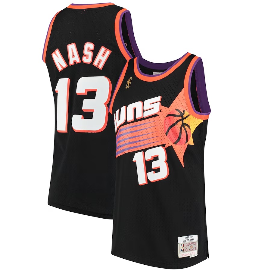 Men's Phoenix Suns Steve Nash Mitchell & Ness Black 1996/97 Hardwood Classics Swingman Jersey - Jersey