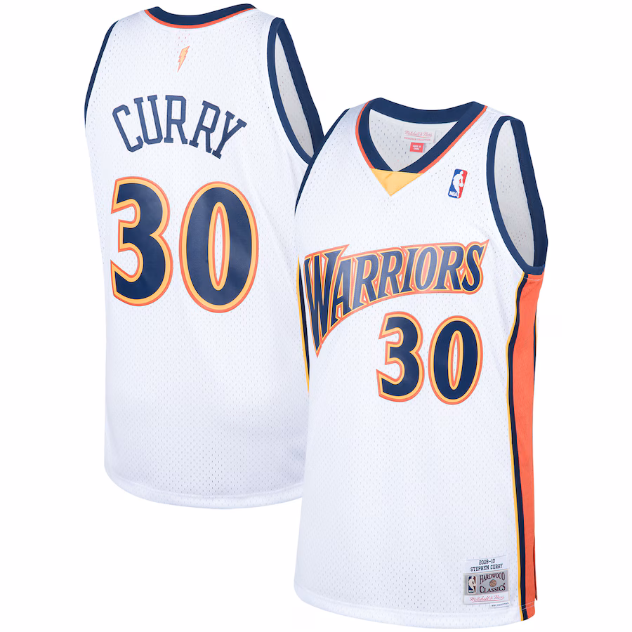 Men's Golden State Warriors Stephen Curry Mitchell & Ness White Hardwood Classics Swingman Jersey - Jersey