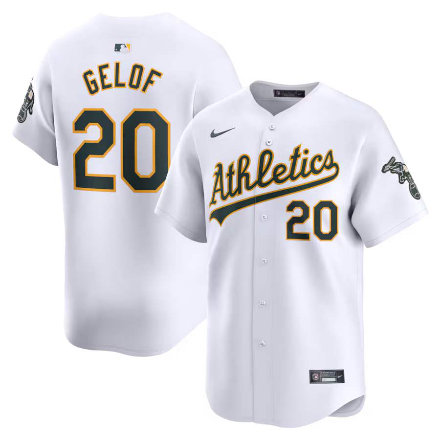 Youth Oakland Athletics Zack Gelof Nike White Home Limited Player Jersey - Jersey