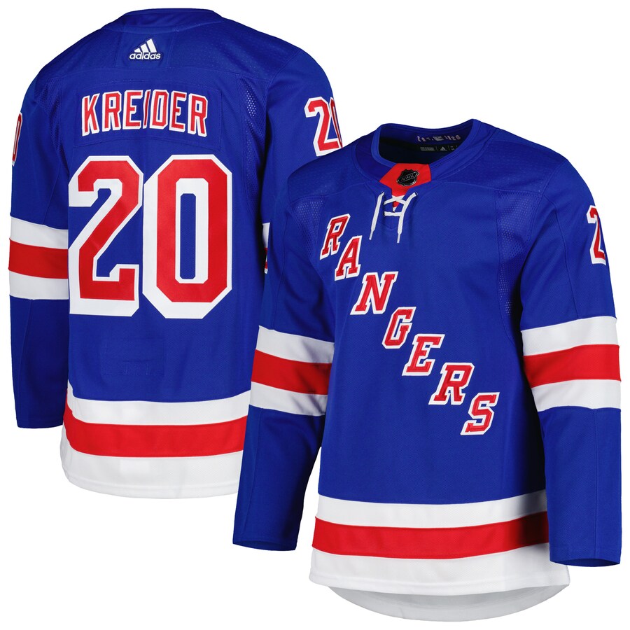 Men's New York Rangers Chris Kreider adidas Blue Home Primegreen Authentic Pro Player Jersey - Jersey
