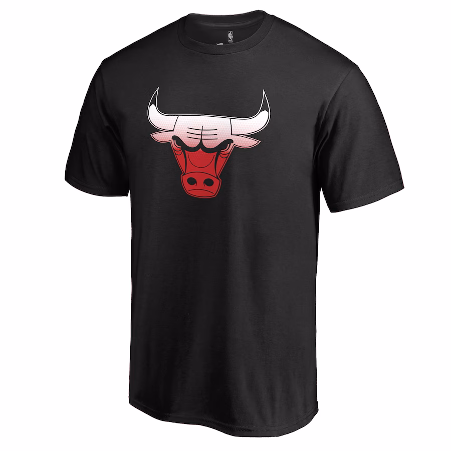Men's Chicago Bulls Black Gradient Logo T-Shirt - Jersey
