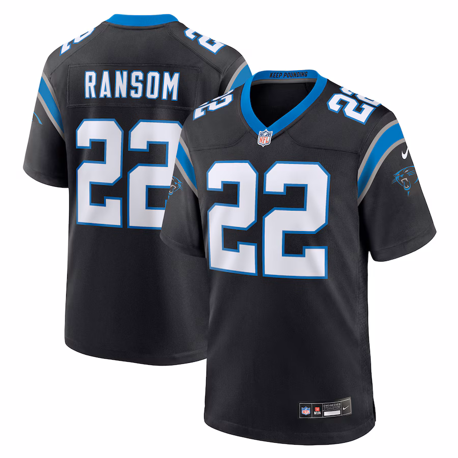 Men's Carolina Panthers Lathan Ransom Nike Black Team Game Jersey - Jersey