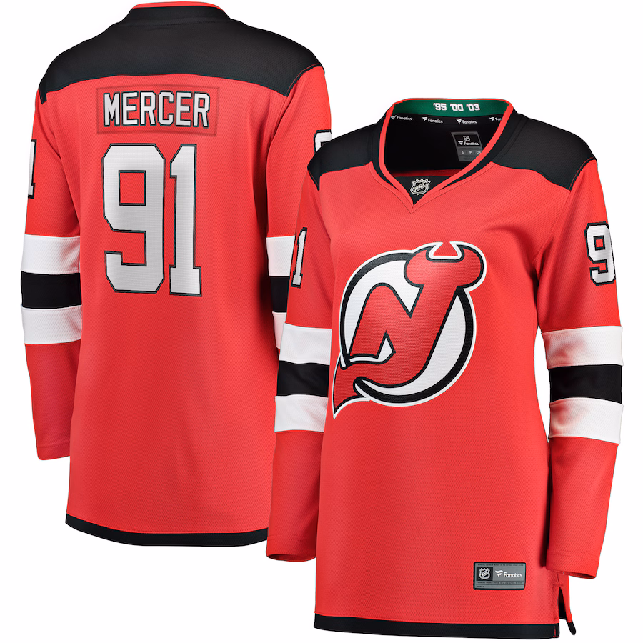 Women's New Jersey Devils Dawson Mercer Fanatics Red Home Breakaway Jersey - Jersey