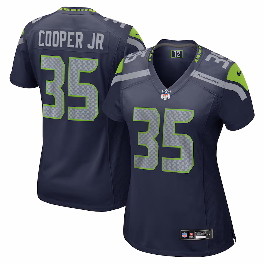 Women's Seattle Seahawks Ryan Cooper Jr. Nike College Navy Team Game Jersey - Jersey