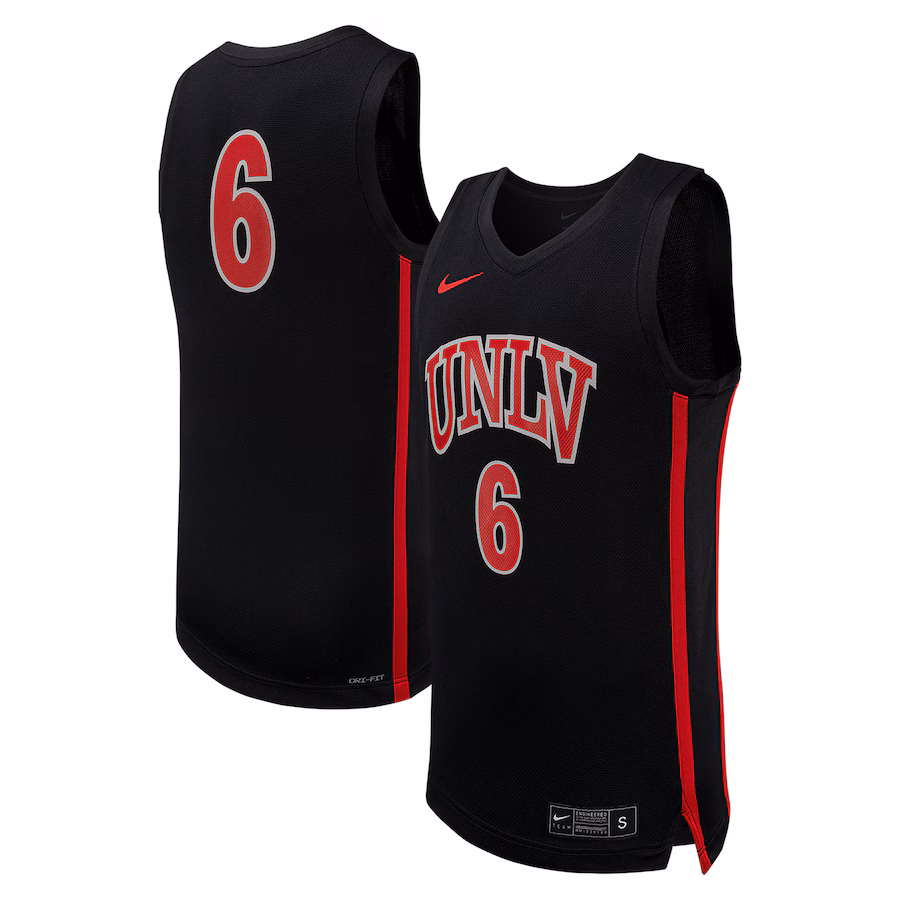 #6 UNLV Rebels Nike Replica Basketball Jersey - Black - Jersey