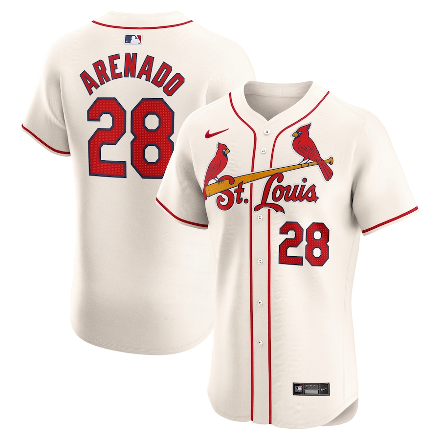 Men's St. Louis Cardinals Nolan Arenado Nike Cream Alternate Elite Player Jersey - Jersey