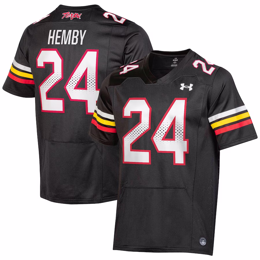 Roman Hemby Maryland Terrapins Under Armour  NIL Football Replica Player Jersey – Black - Jersey