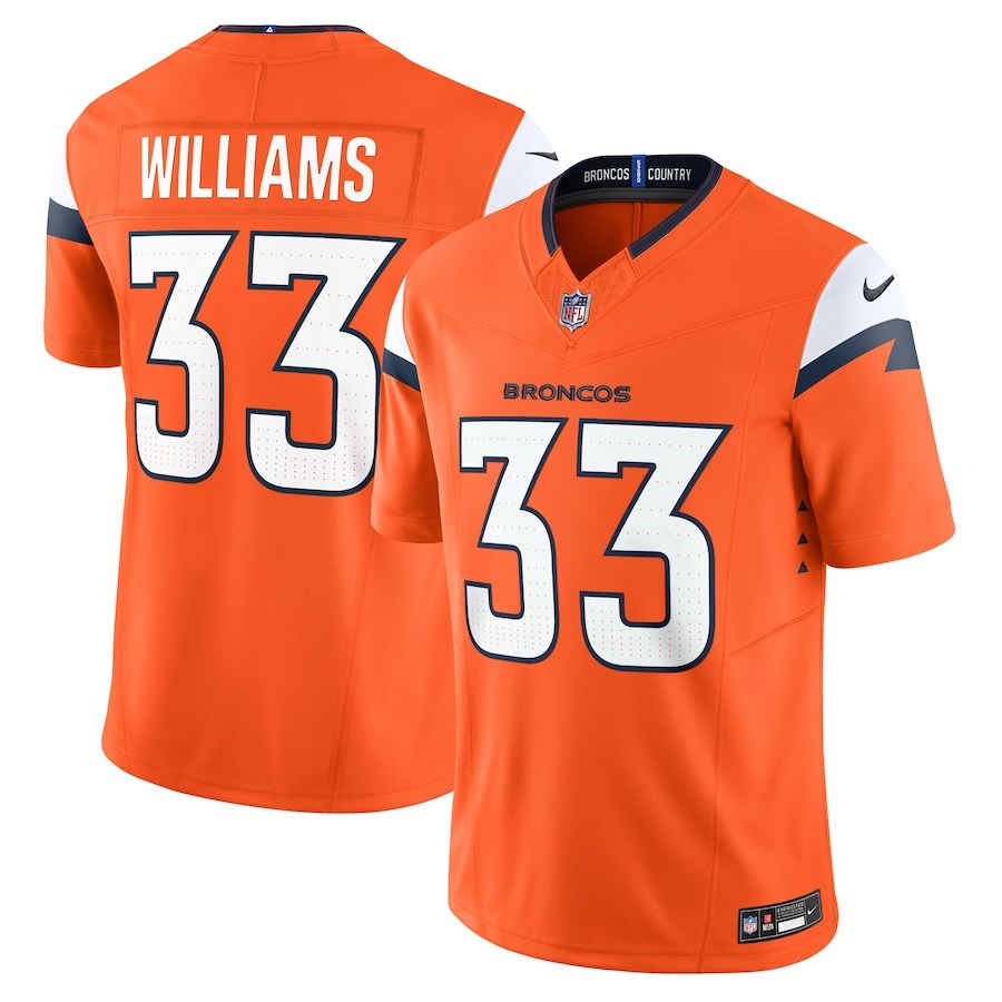Men's Denver Broncos Javonte Williams Nike Orange Vapor F.U.S.E. Limited Jersey - Jersey