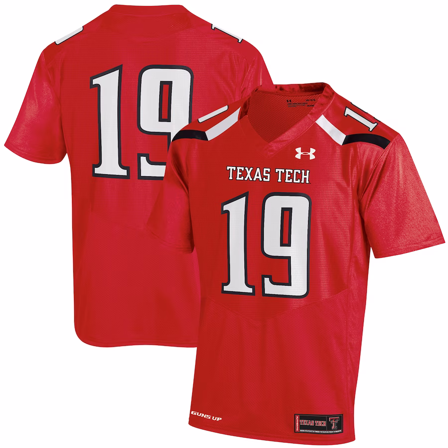 #19 Texas Tech Red Raiders Under Armour Replica Jersey - Red - Jersey