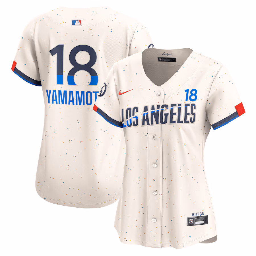 Women's Los Angeles Dodgers Yoshinobu Yamamoto Nike Cream 2024 City Connect Limited Player Jersey - Jersey