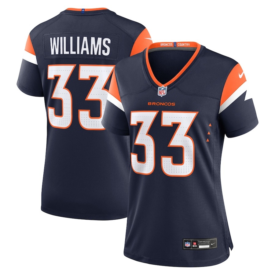 Women's Denver Broncos Javonte Williams Nike Navy Alternate Game Jersey - Jersey