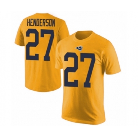 Men's Los Angeles Rams #27 Darrell Henderson Gold Rush Pride Name & Number T-Shirt - Jersey