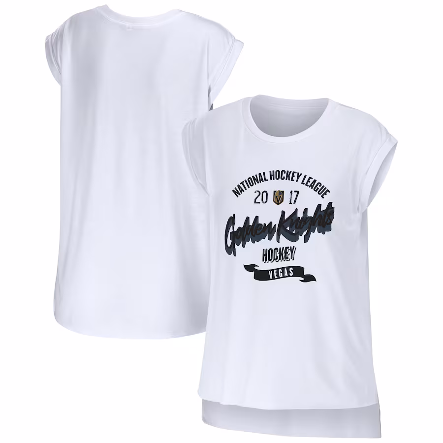 Women's Vegas Golden Knights WEAR by Erin Andrews White Domestic Tank Top - Jersey