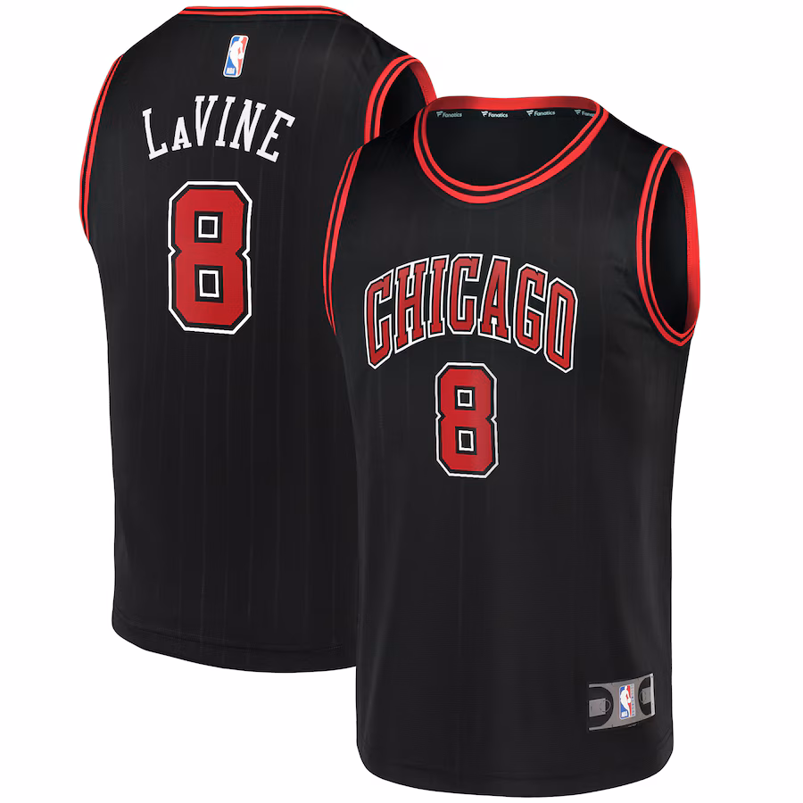 Men's Chicago Bulls Zach LaVine Fanatics Black Fast Break Team Replica Jersey - Statement Edition - Jersey