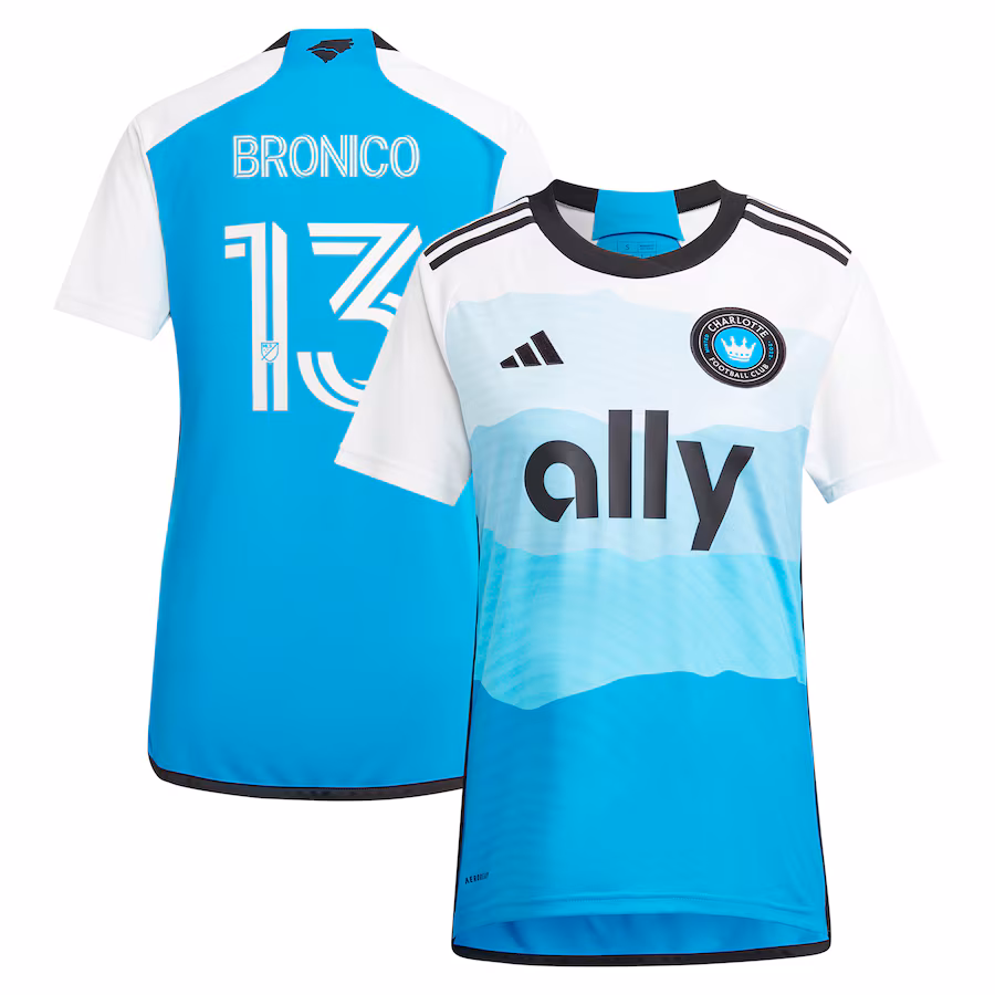 Women's Charlotte FC Brandt Bronico adidas Blue 2024 The Carolina Kit: Explore Replica Player Jersey - Jersey