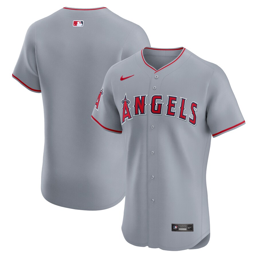 Men's Los Angeles Angels  Nike Gray Road Vapor Premier Elite Patch Jersey - Jersey