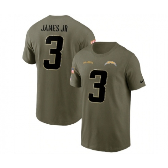 Men's Los Angeles Chargers #3 Derwin James 2022 Olive Salute to Service T-Shirt - Jersey
