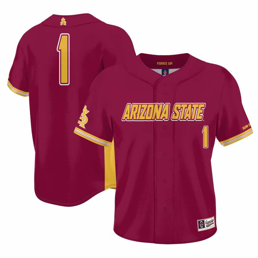 #1 Arizona State Sun Devils GameDay Greats Youth Lightweight Baseball Jersey - Maroon - Jersey