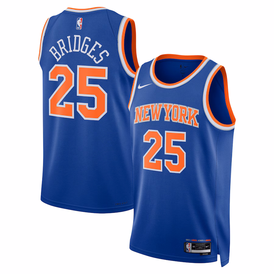 Unisex New York Knicks Mikal Bridges Nike Blue 2024 Offseason Addition Nike Swingman Jersey - Jersey