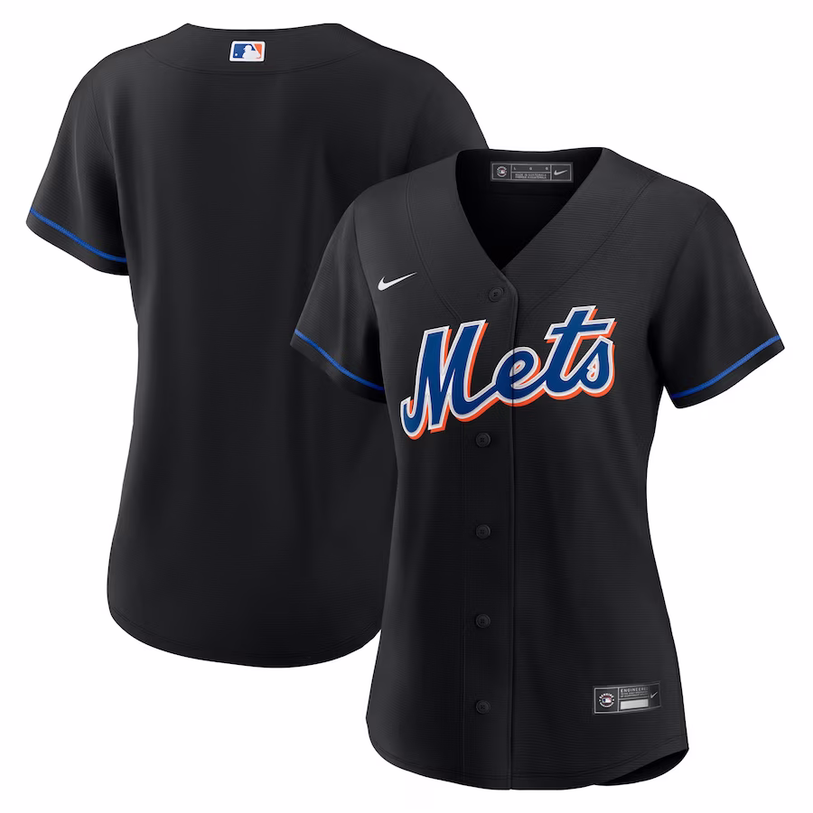 Women's New York Mets Nike Black 2022 Alternate Replica Team Jersey - Jersey