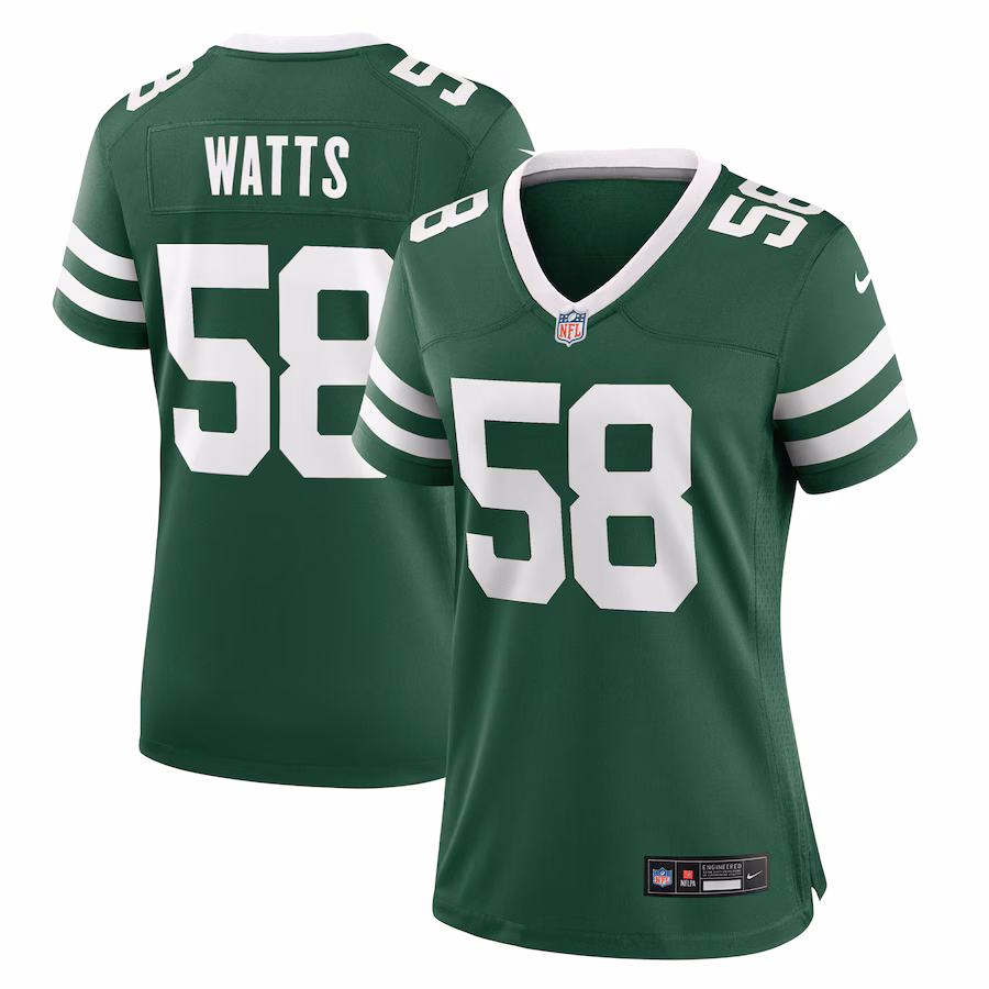 Women's New York Jets Eric Watts Nike Legacy Green Team Game Jersey - Jersey