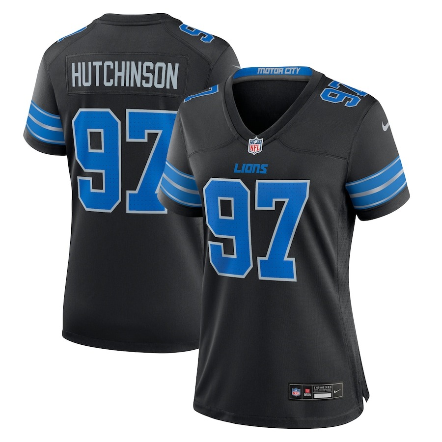 Women's Detroit Lions Aidan Hutchinson Nike Black 2nd Alternate Game Jersey - Jersey