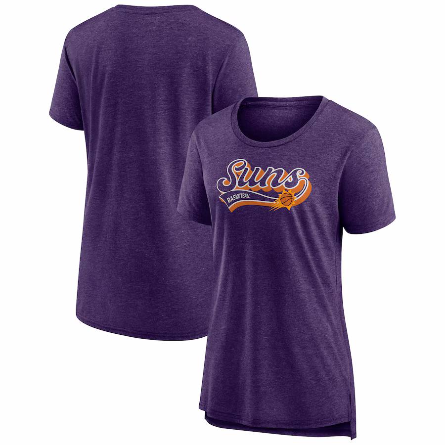 Women's Phoenix Suns Fanatics Heather Purple League Leader Tri-Blend T-Shirt - Jersey