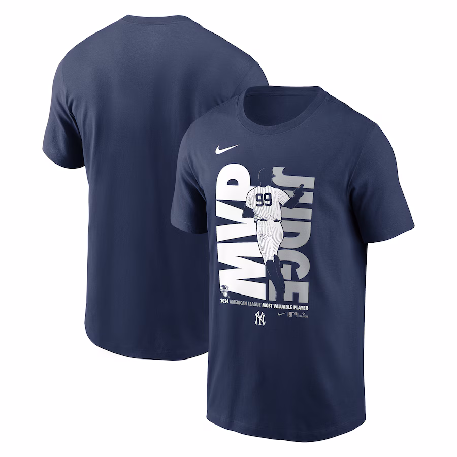 Men's New York Yankees Aaron Judge Nike Navy 2024 American League MVP T-Shirt - Jersey