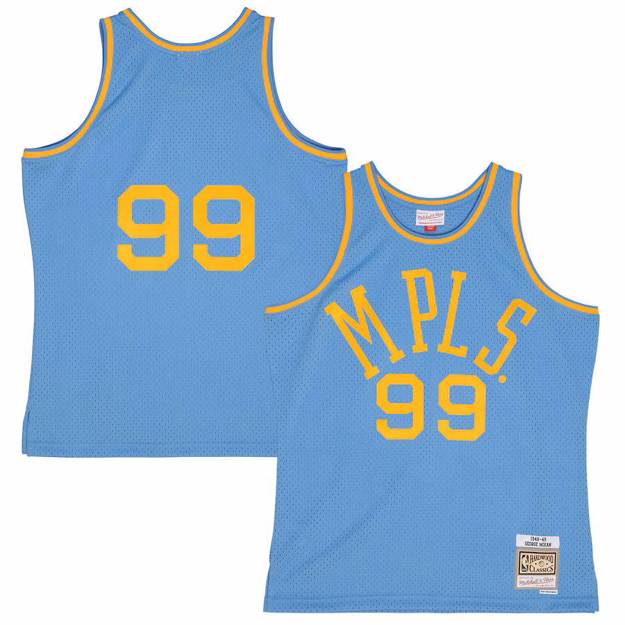 Men's Minneapolis Lakers George Mikan Mitchell & Ness Light Blue 1948/49 Swingman Jersey - Jersey