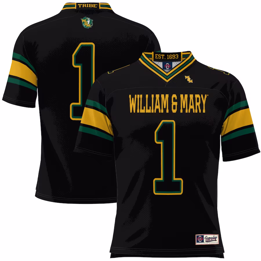 #1 William & Mary Tribe GameDay Greats Football Jersey - Black - Jersey