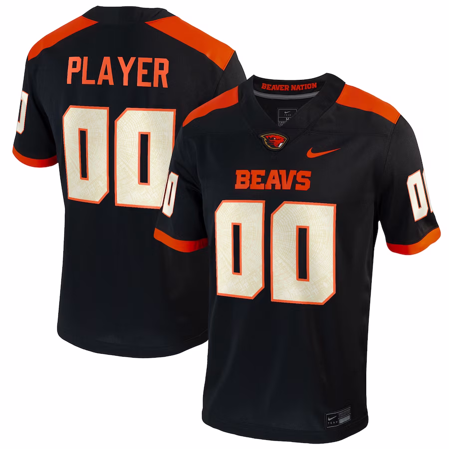 Oregon State Beavers Nike Pick-A-Player NIL Replica Football Jersey - Black - Jersey