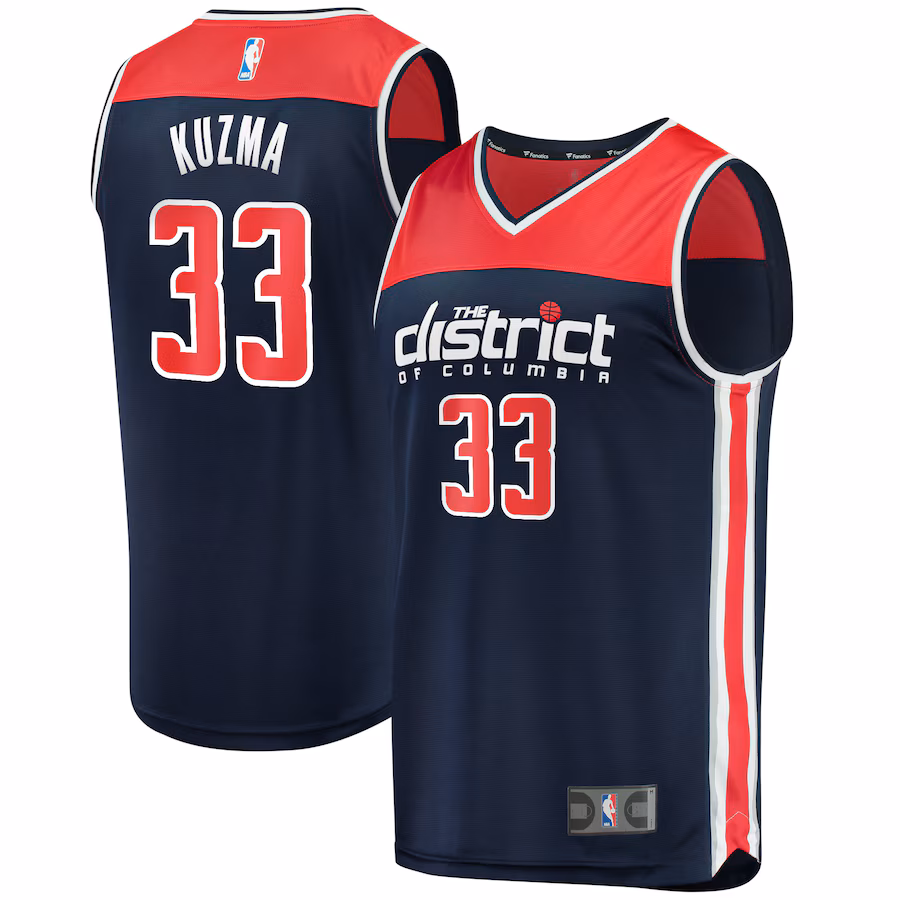 Youth Washington Wizards Kyle Kuzma Fanatics Navy Fast Break Player Jersey - Statement Edition - Jersey