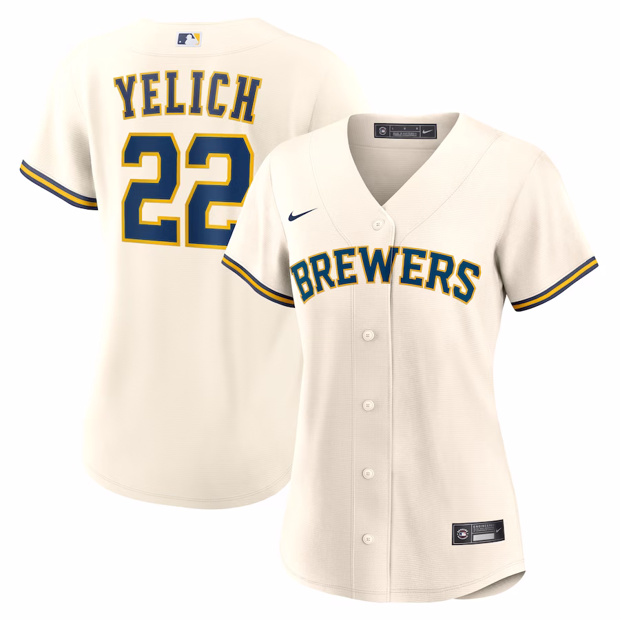 Women's Milwaukee Brewers Christian Yelich Nike Cream Home Replica Player Jersey - Jersey