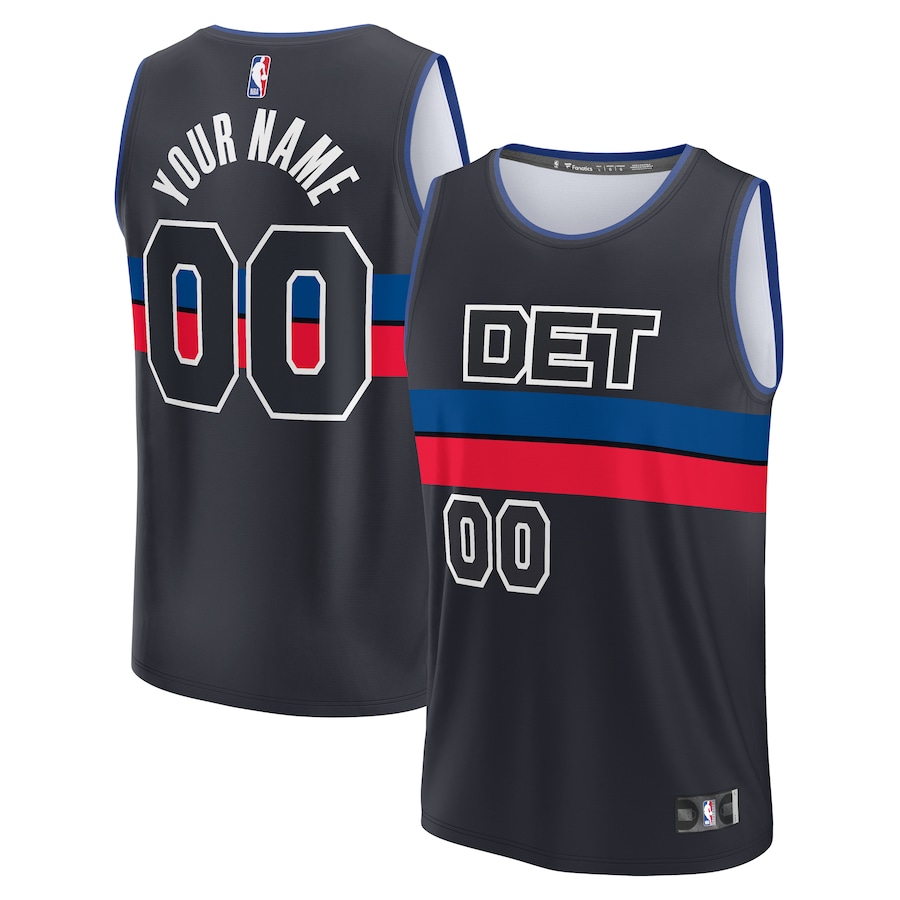 Men's Detroit Pistons  Fanatics Charcoal Fast Break Custom Jersey - Statement Edition - Jersey
