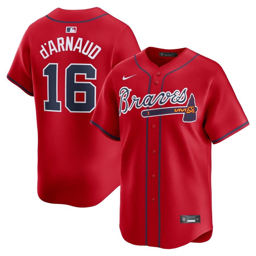 Men's Atlanta Braves Travis d'Arnaud Nike Red Limited Jersey - Jersey