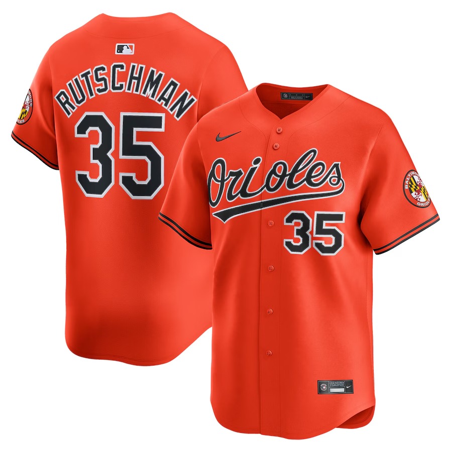 Men's Baltimore Orioles Adley Rutschman Nike Orange 2nd Alternate Limited Player Jersey - Jersey