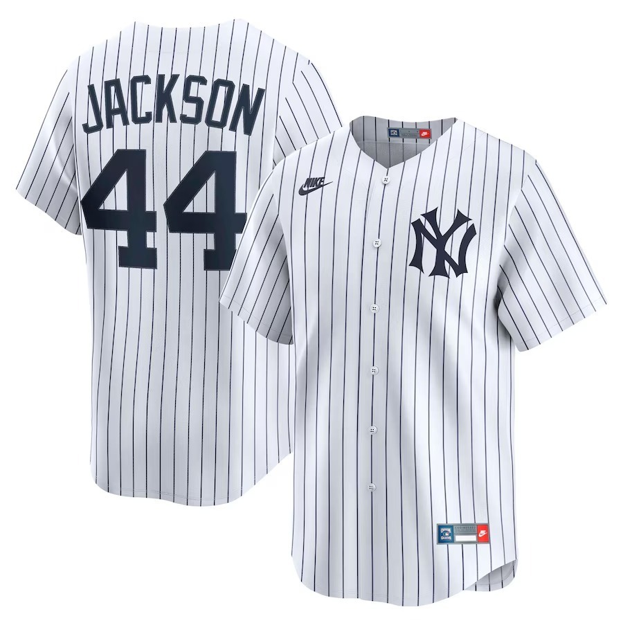 Men's New York Yankees Reggie Jackson Nike White Throwback Cooperstown Collection Limited Jersey - Jersey